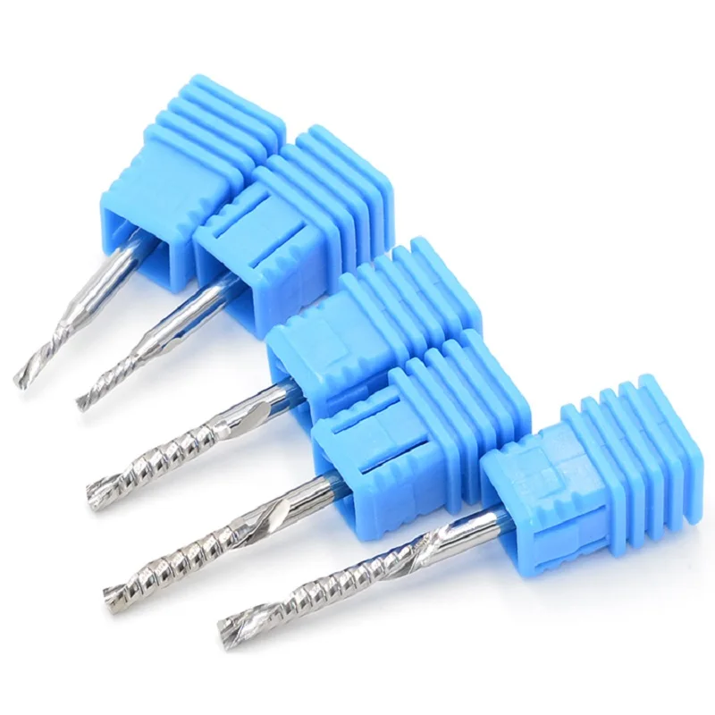 6mm Left Spiral milling cutter down cut one Flute router bit CNC end mill carbide milling cutter Accessories