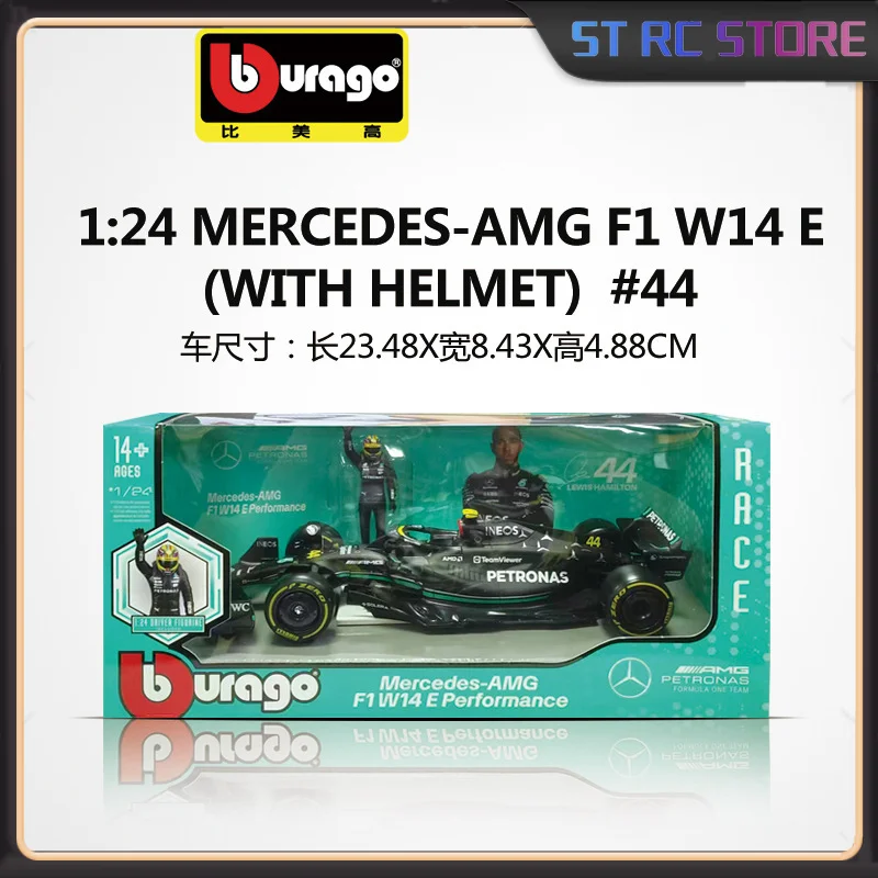 

Bburago 1:24 Mercedes Benz Amg 2023 W14 E Performance F1 Formula Автомобиль Литые автомобили Коллекционная модель Гоночные игрушки Подарки