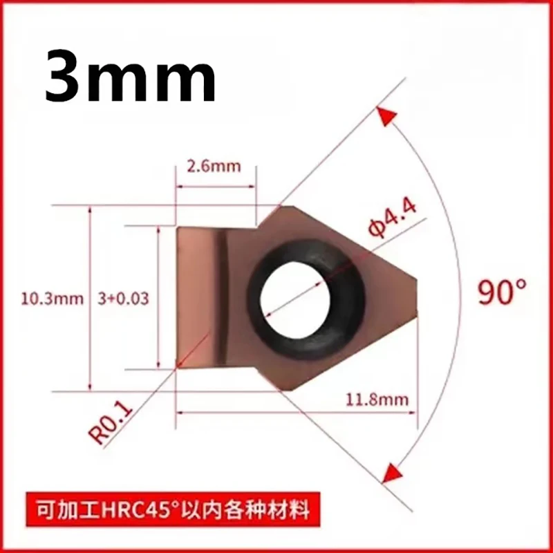 Carbide Keyway Broaching Insert Blade Cutter for CNC Blind Internal Slot Groove Spline Shaft Cutting Tool