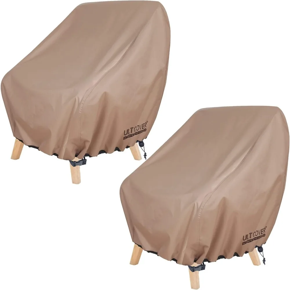 

Waterproof Outdoor Patio Chair Covers - 2 Pack for Deep Seat Single Lawn Chairs, 32W x 34D x 34H