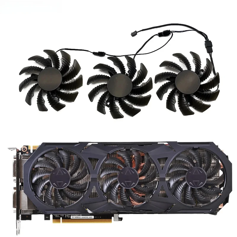 75MM 2‑3Pin GPU Cooling Fan PLD08010S12H For Gigabyte GTX970 Windforce G1 Graphics Card