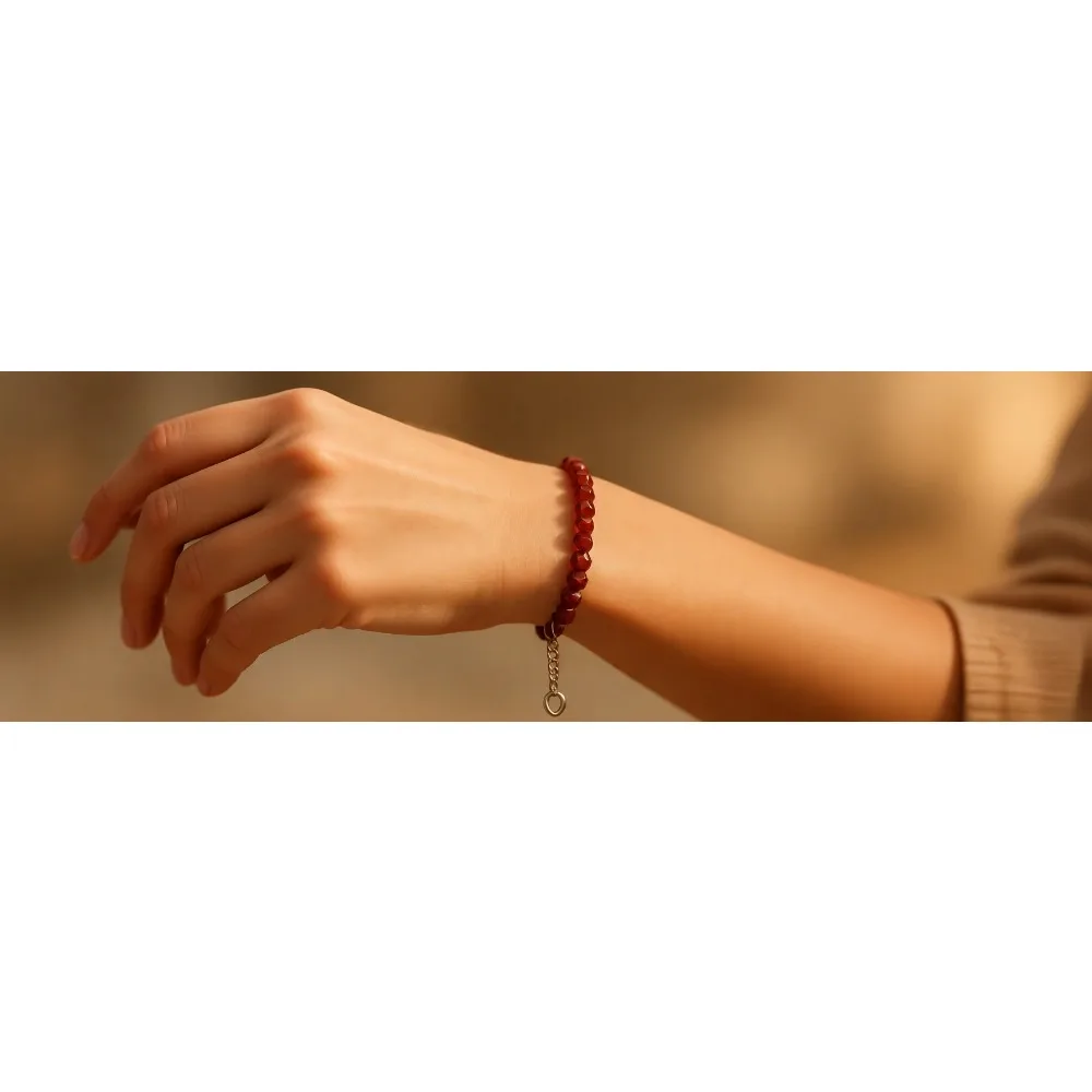 

Браслет из натурального камня с бусинами из стерлингового серебра, сертифицированный в Германии