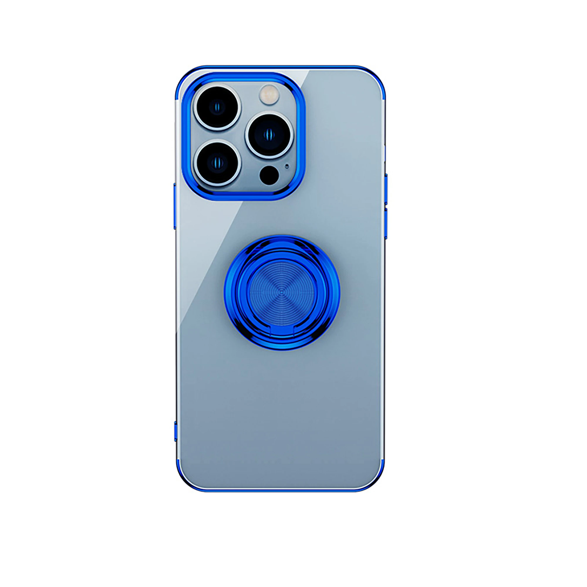 Funda de silicona galvanizada con soporte de anillo para iPhone 14, 13, 12 Pro, cubierta de protección, soporte magnético para coche, carcasa para iPhone 14 Pro Max