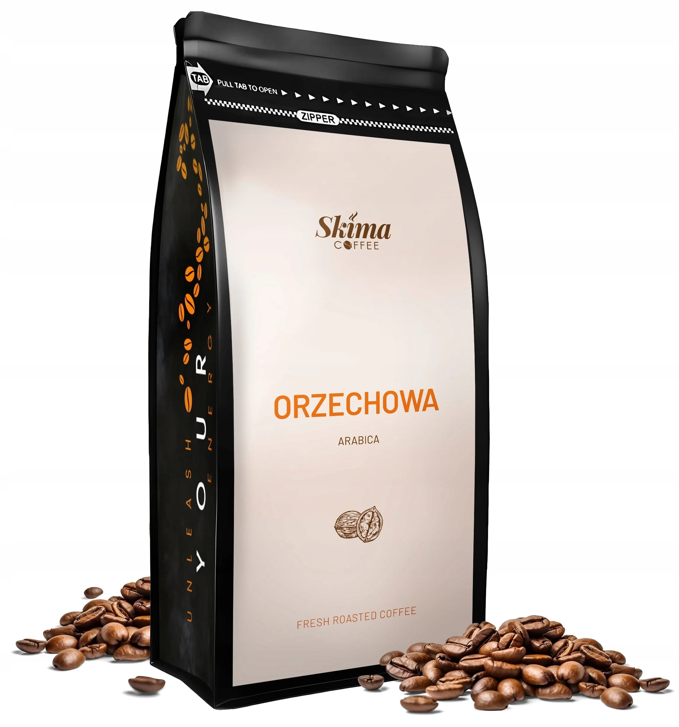 Kawa ziarnista 1kg ORZECHOWA SMAKOWA 100% ARABICA Świeżo Palona + GRATIS