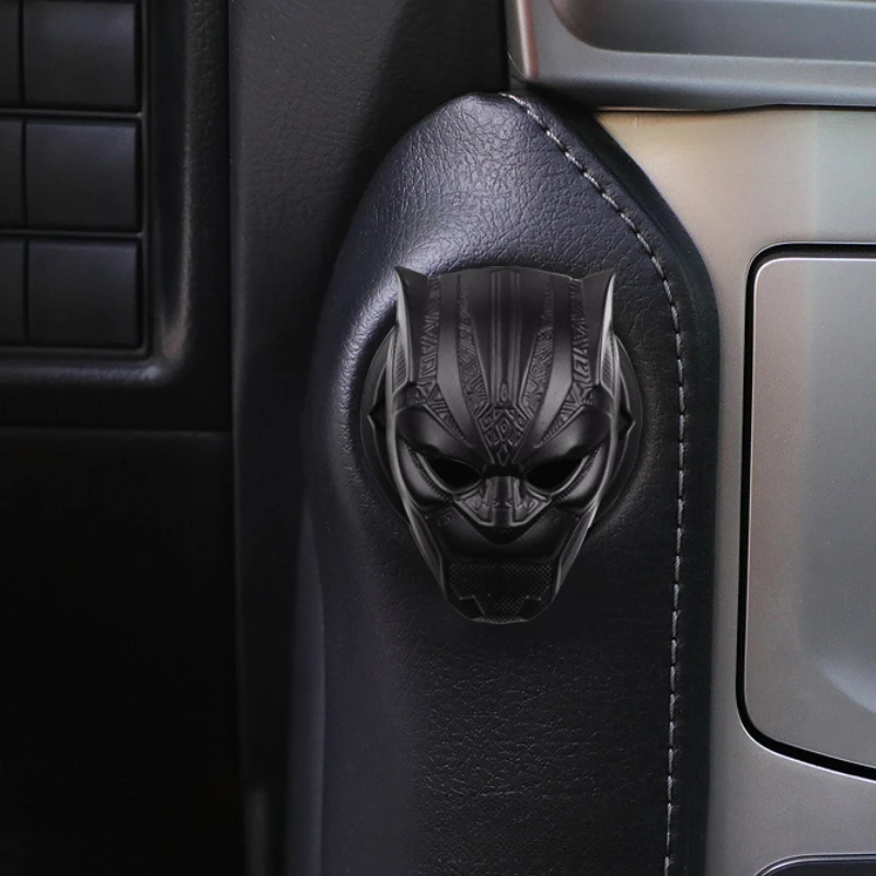 Black Panther one-touch start button protective cover sticker car interior ignition switch metal decorative sticker