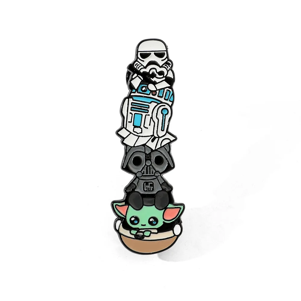 Star Wars, cartoon characters, Metal badges, Creative personalities, Yoda, Alloy drip brooch, Accessories