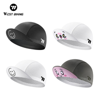 WEST BIKING Cycling Caps With Flipable Brim Cute Smiling Face Print Running Hat Mesh Breathable Spring Summer Cooling Sport Gear