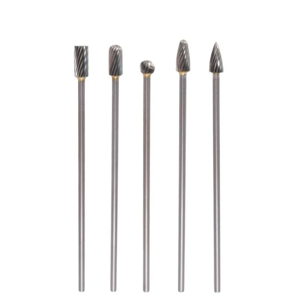 5pcs Rotary Rasp File Carving Grinder Abrasive Tools 3x6x100mm Long Single Cut For Solid Carbide Rotary Burrs Set Rotary Tools
