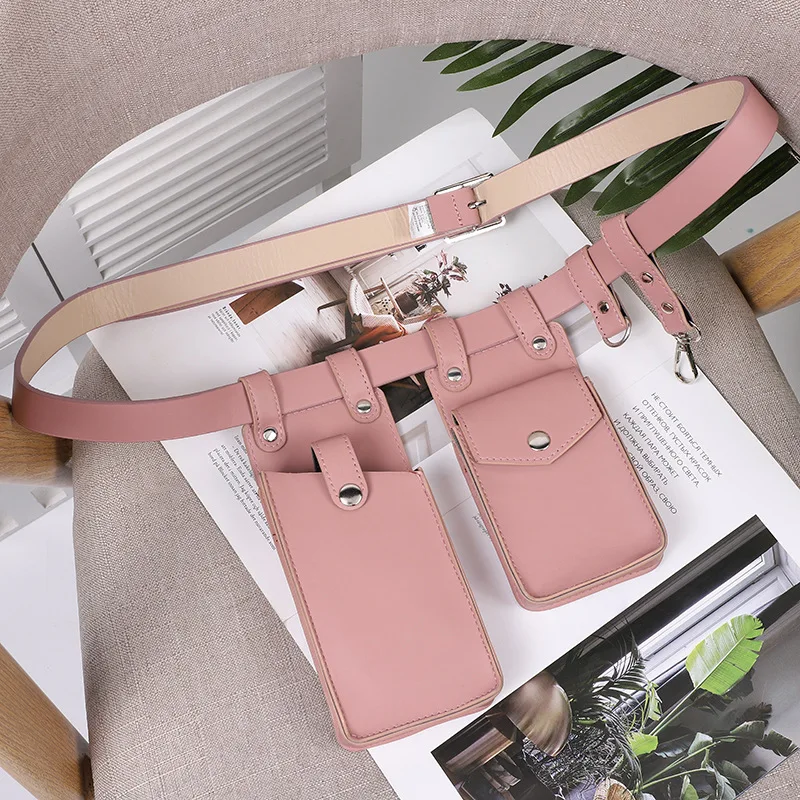 Zwei Stück Lokomotive Paket Neue Telefon Taschen Weibliche Umhängetasche Modische PU Gürtel Taille Tasche Trendy Umhängetasche – Detail 18