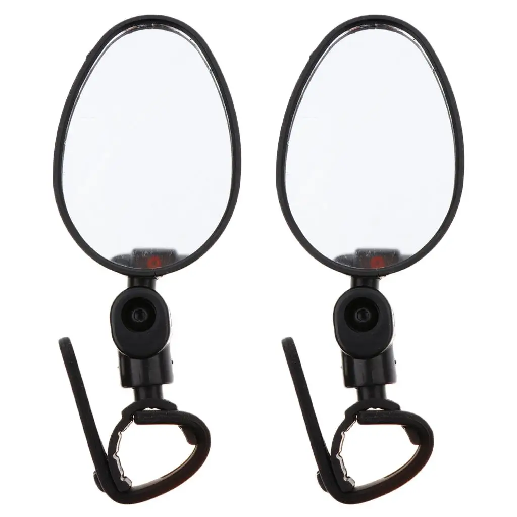 2 Pieces Universal Mini Rotaty Rearview Handlebar Glass Mirror for Mountain Road Bike Cycling