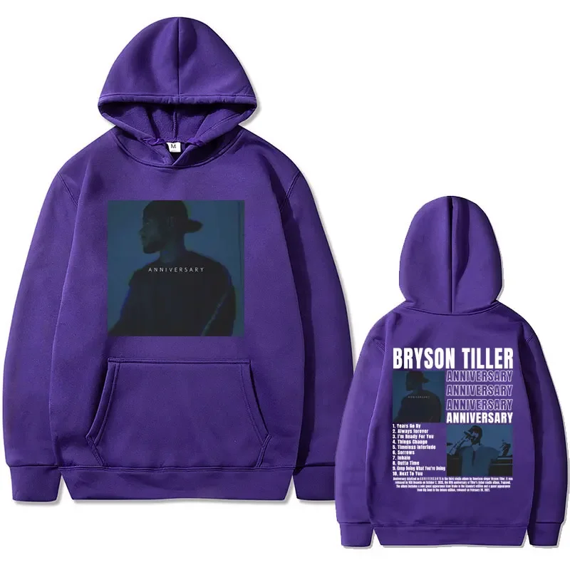 Men's and Women's Anniversary Graphic Print Hoodie Fleece-lined Casual Vintage Hip Hop Rapper Bryson cultiver Pullover