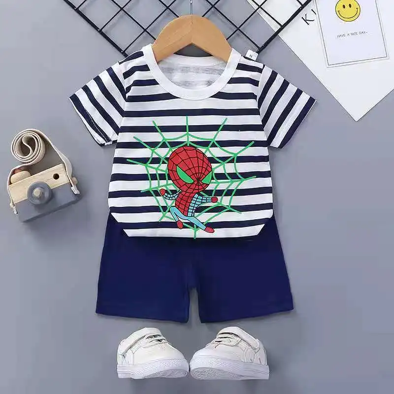 Cute Children Tracksuit Summer Clothing Cartoon Fashion Baby T-shirt + Shorts Clothes Set Baby Toddler Clothing For