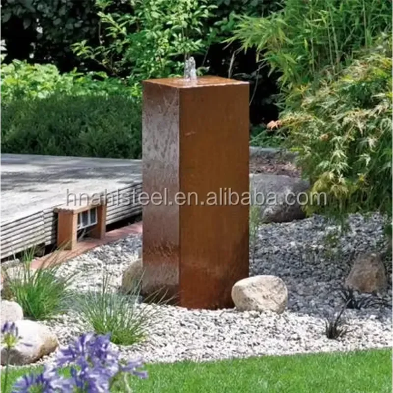 For Corten Steel Garden Fountain Water Table