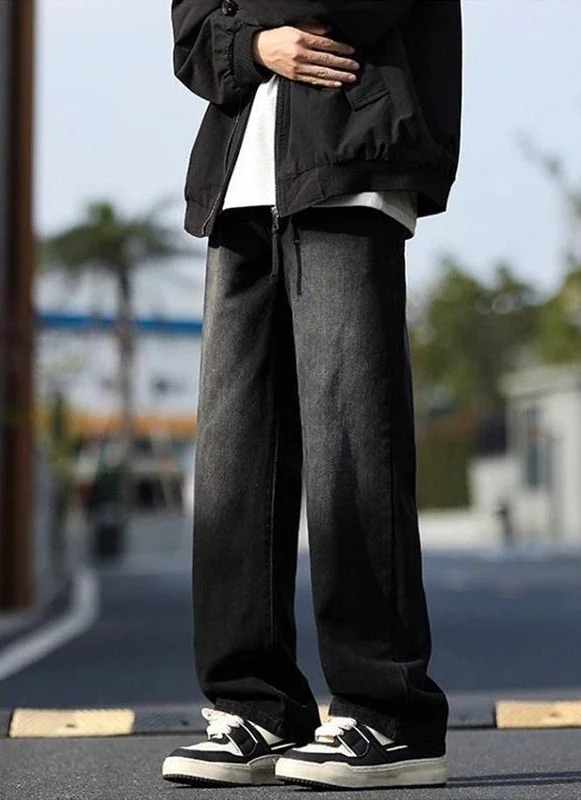 

Loose Male Cowboy Pants Baggy Trousers Japanese Street Style Y 2k Vintage Y2k Streetwear Classic Denim Wide Leg Soft Men's Jeans