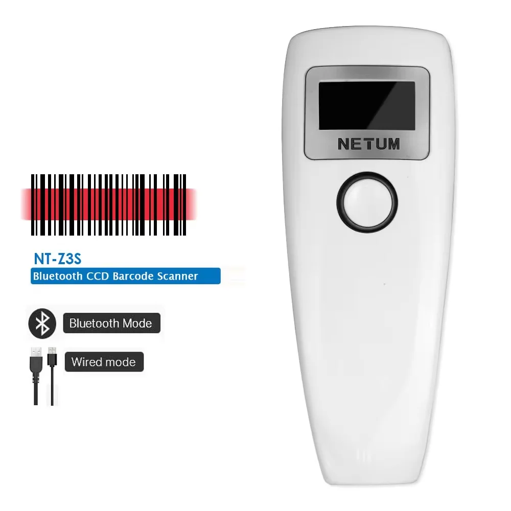 NETUM DS8100 Hybrid RFID Imager, NFC HF RFID Tags Reader and 1D/2D QR Barcode Scan Connect via Bluetooth Wireless for Retail Pos