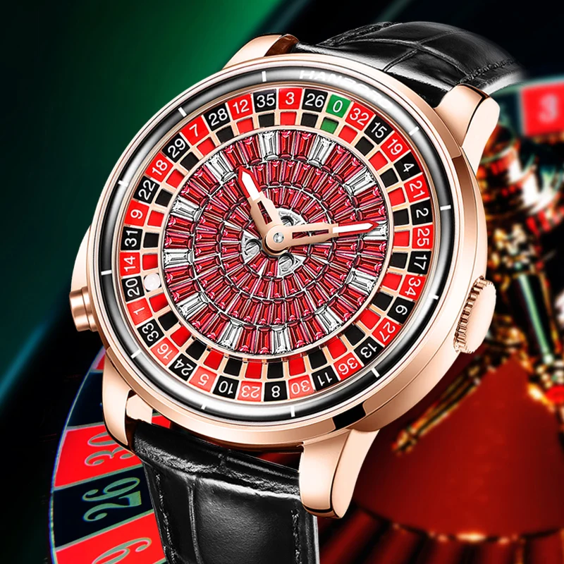 

HANBORO Men's Fully Automatic Mechanical Watch Wheel Wheel Wheel Wheel Gambling Wheel Men's Watch