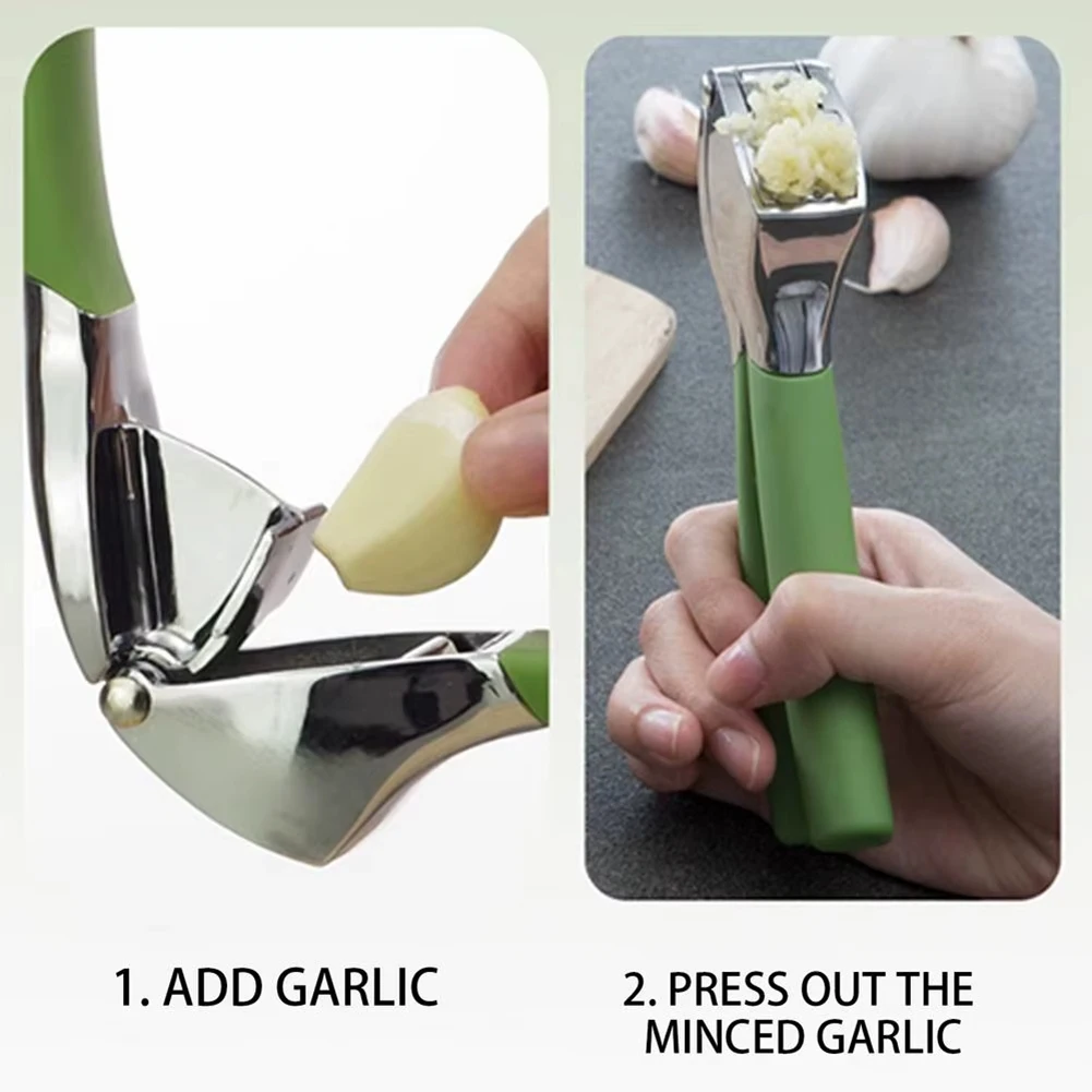 

JLMC Stainless Steel Garlic Press Handheld Garlic Smasher Squeezer Crusher Mincer Manual Press Grinding Tool for Kitchen