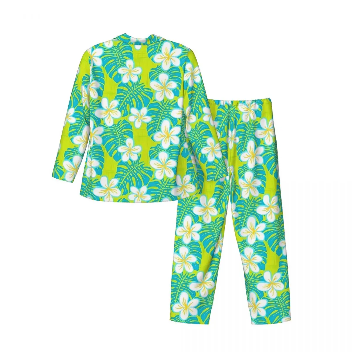 Pigiama Uomo Hawaiano Tropicale Floreale Camera Sleepwear 2 Pezzi Pigiama Vintage Set Manica Lunga Caldo Oversize Abito da Casa