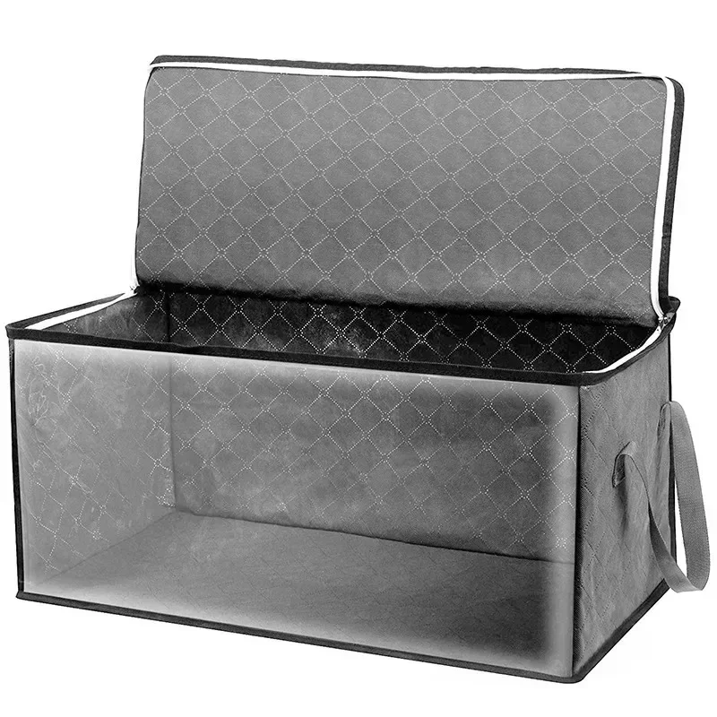 

Non-woven storage bag quilt foldable storage bag clear window wardrobe clothing organising bag dust moisture-proof box