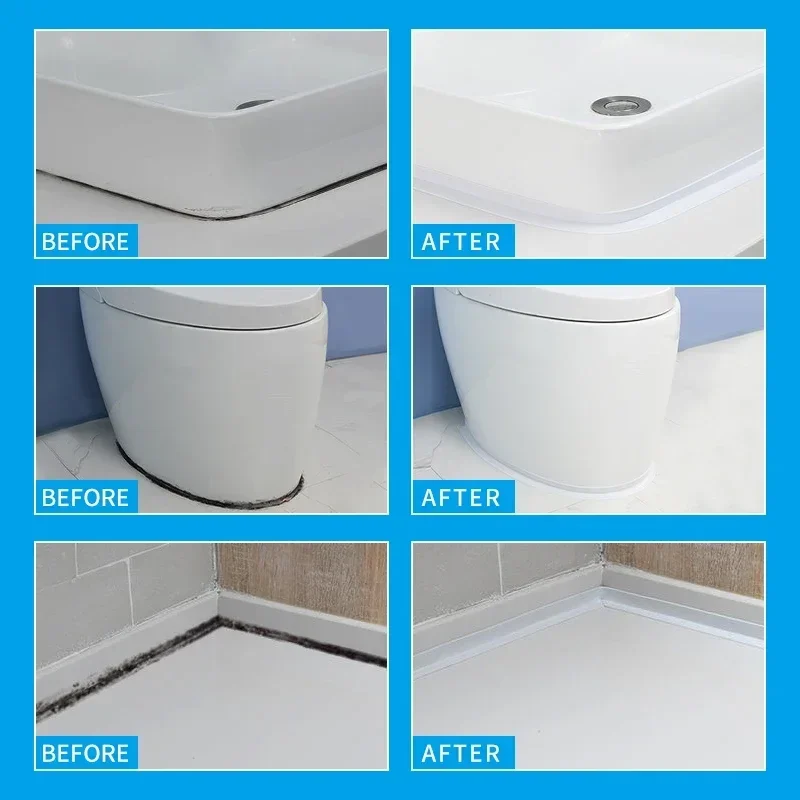 1 Roll Caulking Tape Waterproof PVC Sealing Tape Kitchen Countertop Sink Bathtub Bathroom Shower Toilet and Floor Wall Stickers view 4