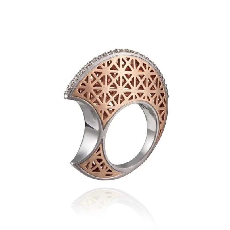 Nuove donne anello S925 argento colore zirconio moda riso serie forma di luna personalità gioielli innovazione regalo commemorativo