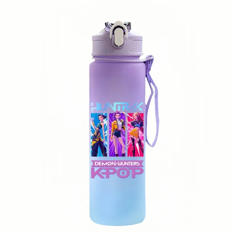 

750ml Water Cup Anime KPop Demon Hunters Gradient Color HUNTR/X Rumi Mira Zoey Jinu Drinking Bottle Saja Boy Tiger Birthday Gift