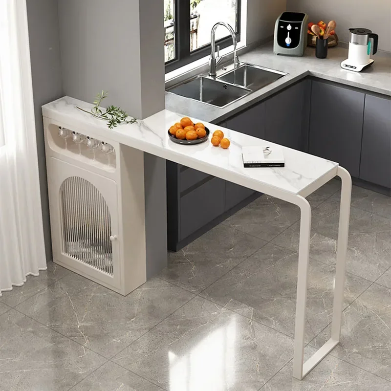 

White Table Drinks Bar Counter Island Dining Kitchen Furniture Industrial Patio Wooden Dinning Round Narrow Balcony Long Vintage