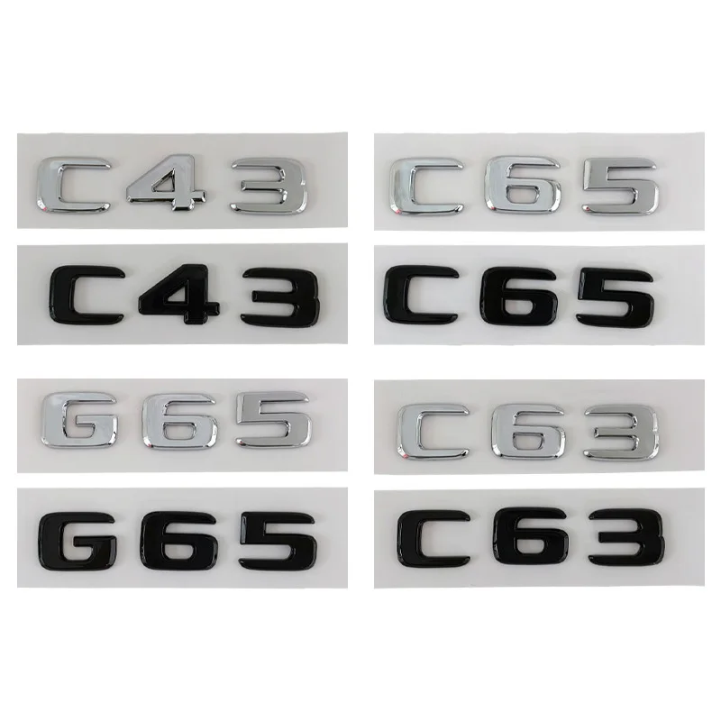 

Black ABS 3D Chrome Letters For Car Stickers Mercedes C43 C63 AMG W204 W205 W203 Accessories Rear Trunk Emblem Logo Badge