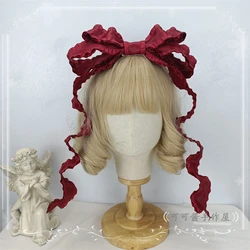 Wine Red Vintage Bow Hairpins/Hairbands KC Cradle Doll Headdress Daily