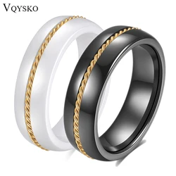 VQYSKO Meditation Fidget Anxiety Chain Design Ring Streetwear Cool Cuban Men Ring Eternity Link Women Jewelry