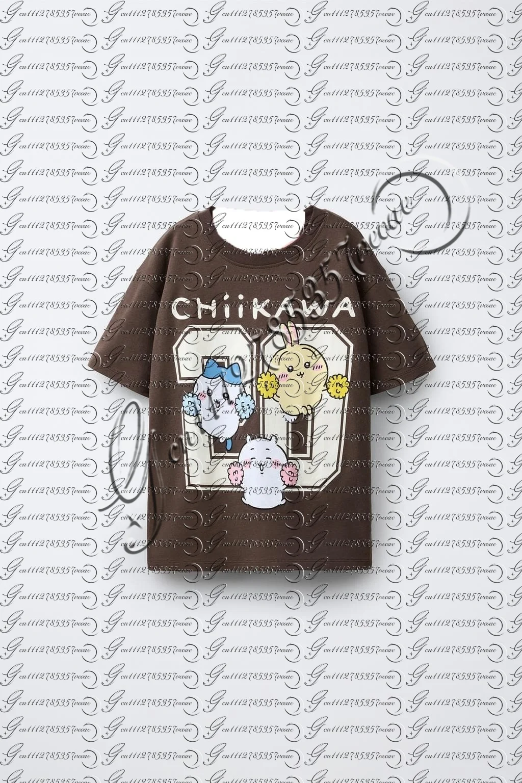 camiseta-chiikawa-kawaii-com-estampa-de-letras-e-numeros-gola-redonda-manga-curta-unissex-solta-marrom-casual-com-estampa-grafica-para-combinar-com-a-familia