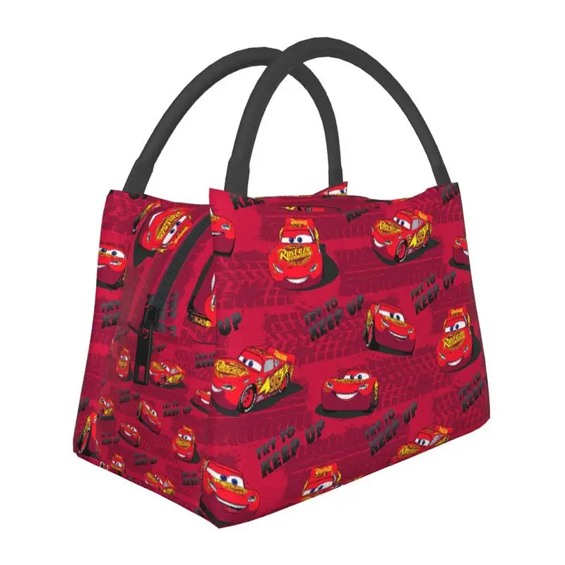 

Lightning Mcqueen Cars Insulated Lunch Tote Bag for Women Resuable Thermal Cooler Food Lunch Box Outdoor Camping Travel