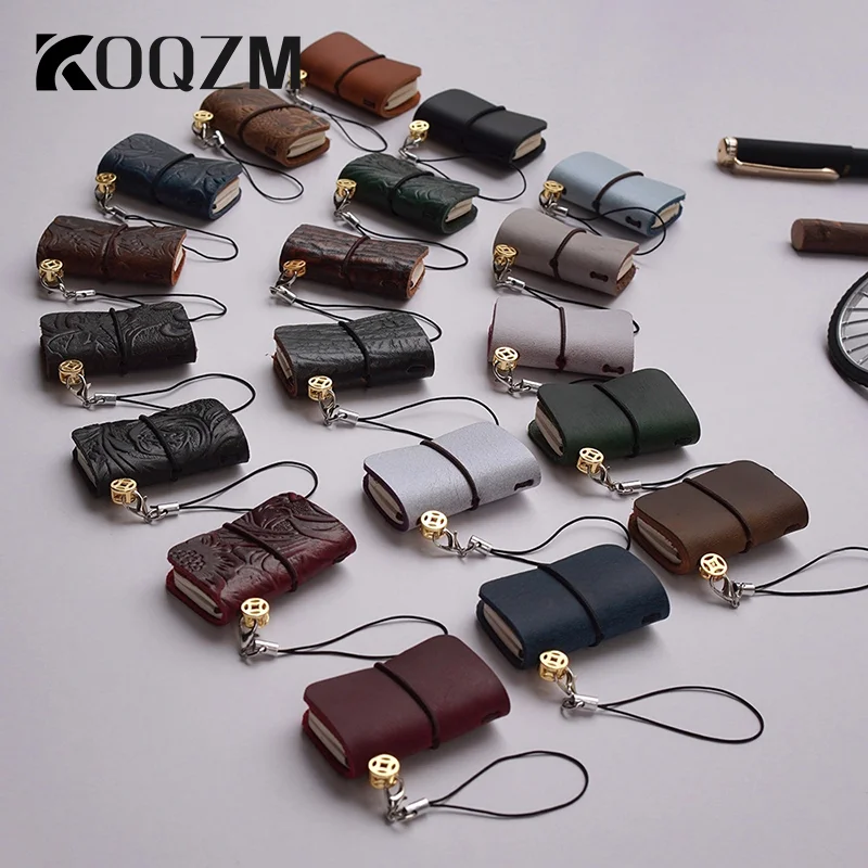 Mini Vintage Leather Notebook Retro Pocket Notepad Pendant Travel Diary Planner For Student Office Stationery Supplies