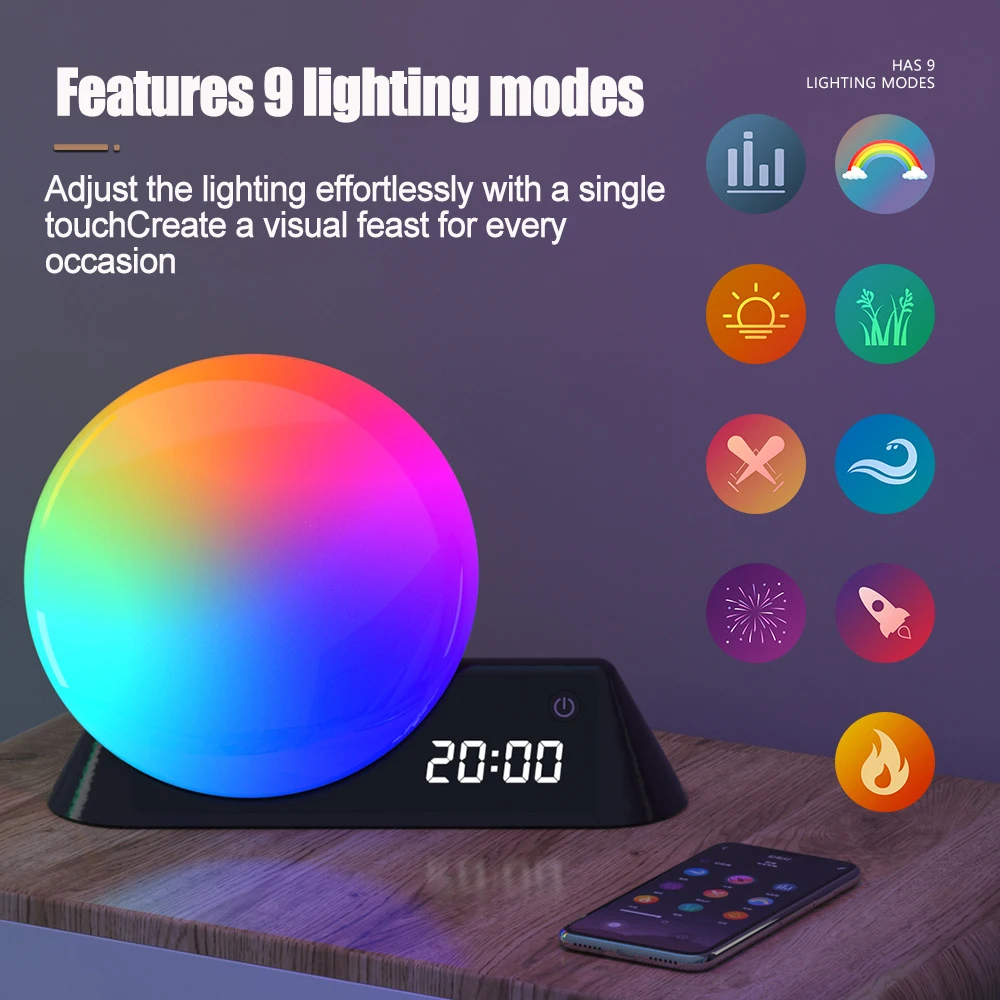 التحكم عن بعد الاستيقاظ ضوء الكتابة على الجدران الذكية LED الملونة مصباح لتهيئة الجو 10 ألوان عمودي السرير الأبيض الضوضاء الاطفال آل #3