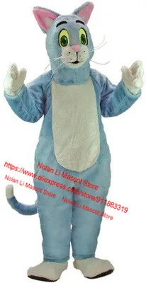 High Quality EVA Material Helmet Blue Cat Mascot Costume Suit Walking Cartoon Birthday Party Adult Size RolePplaying 077