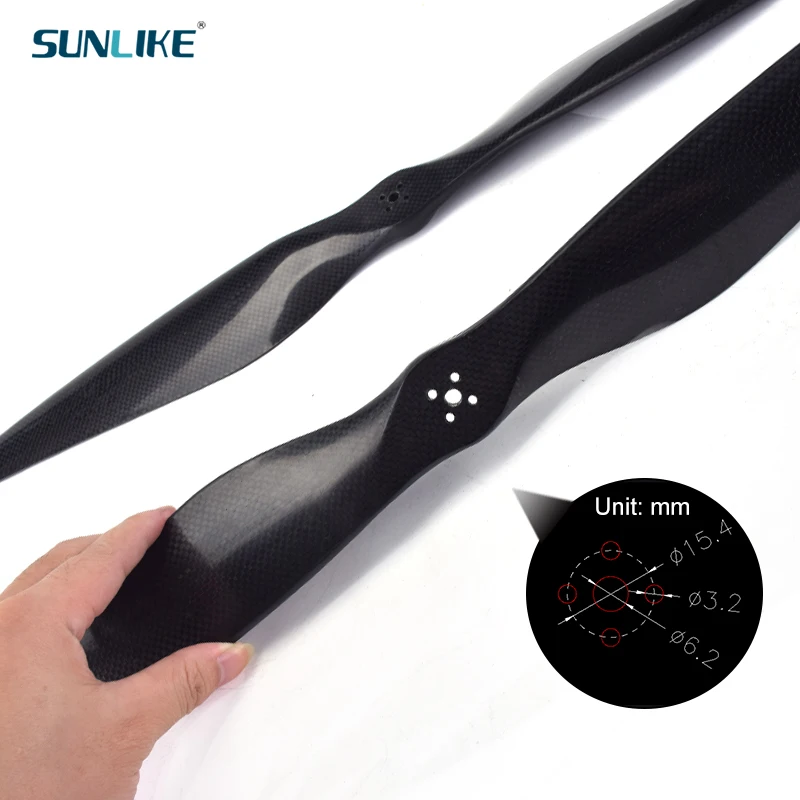 1 Pair Carbon Fiber Propellers CW CCW Blades 2455 Length 24 Inches Suitable For Agricultural Plant Protection Drone Accessories