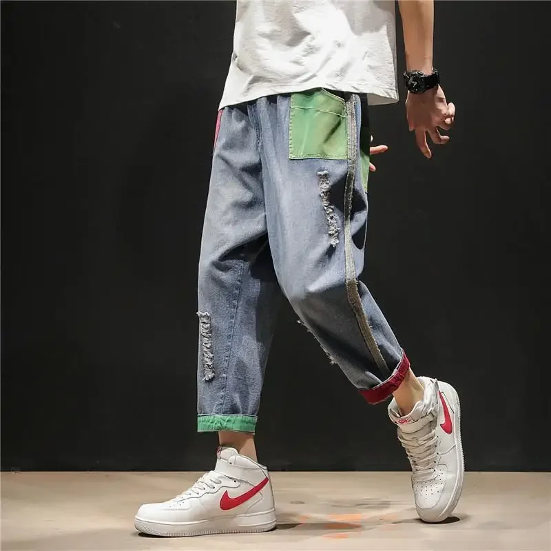 

Harem Man Cowboy Pants Baggy Loose Trousers Casual High Quality Y2k Vintage Harajuku Stacked Clothes 2000s Luxury Jeans for Men