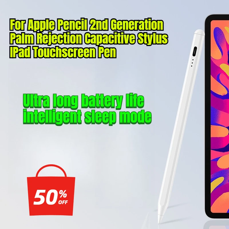 

Для Apple Pencil 2-го поколения, емкостный стилус с защитой ладони, ручка для сенсорного экрана iPad