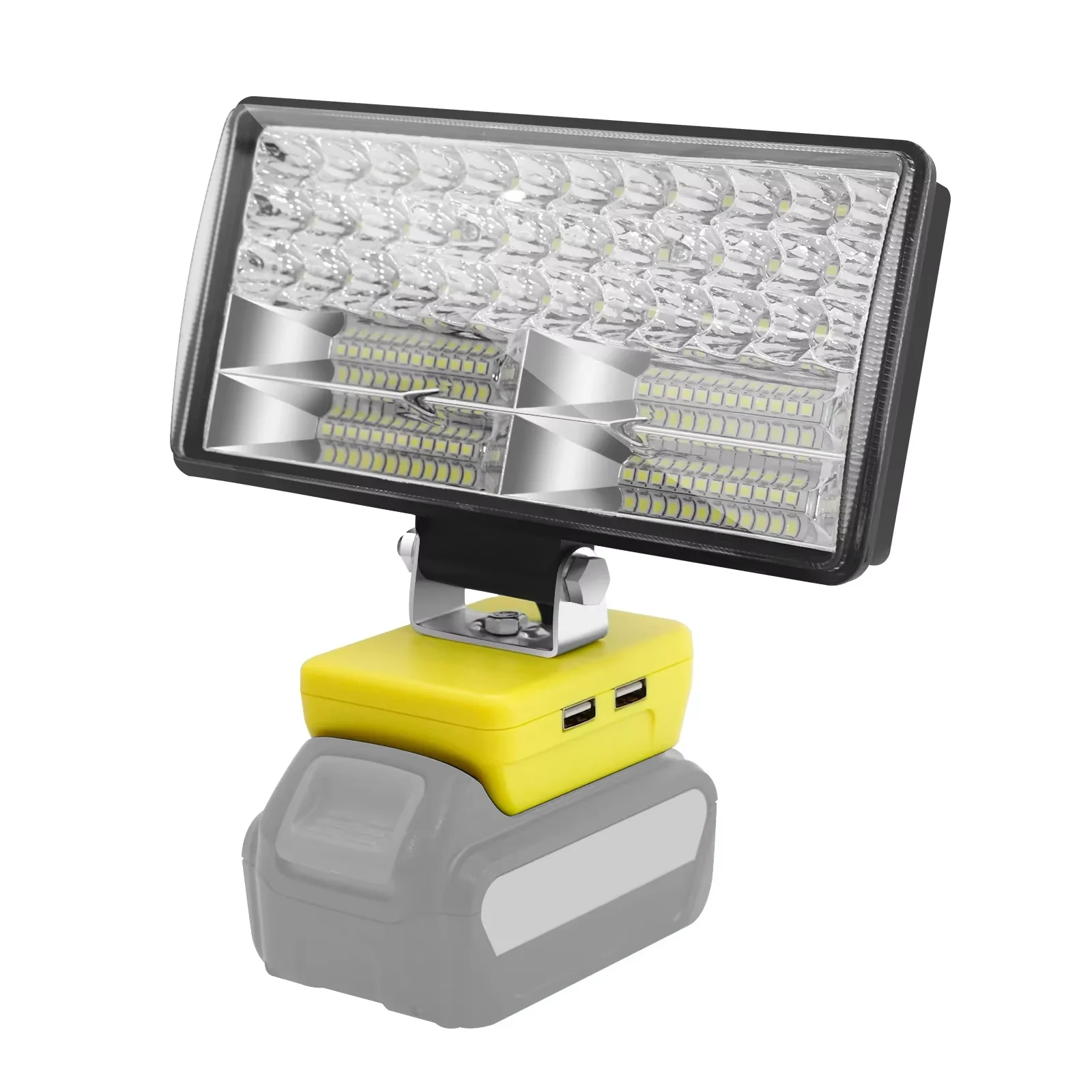 

35W 9800LM Cordless LED Work Light Portable Outdoor Camping Lamp Flashlight 110° Pivoting Head For Dewalt 14.4V-18V Battery Pin