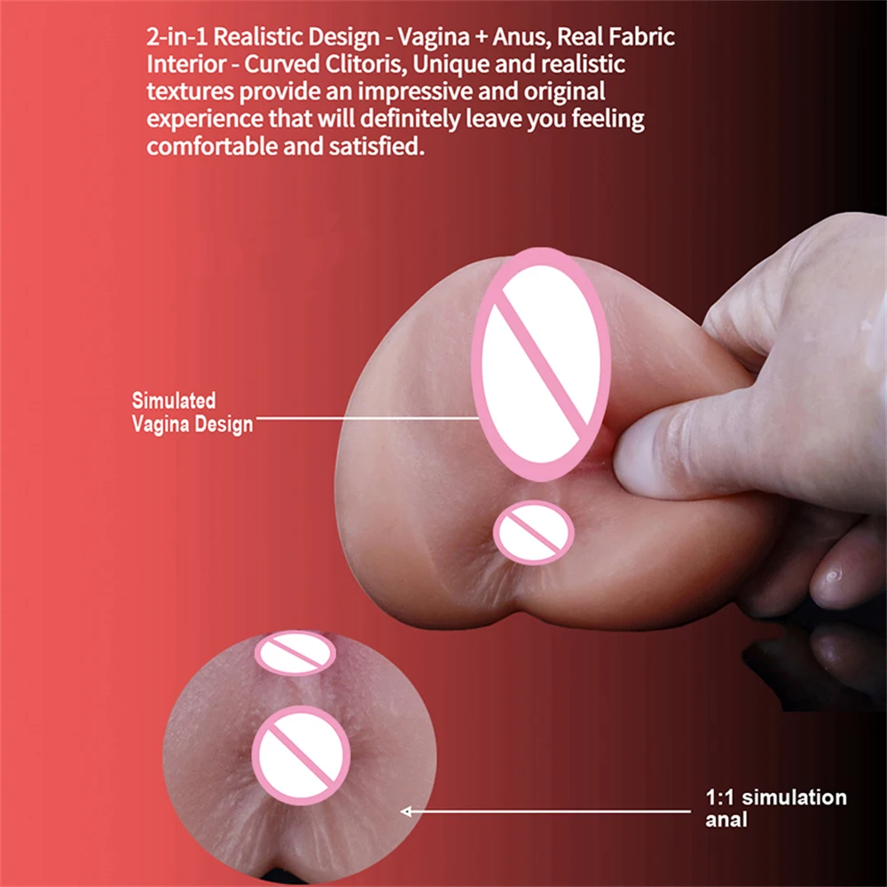 2 IN 1 Sex Toys Masturbation For Men Deep Throat Artificial Real Pussy Oral Male Masturbator Realistic Vagina Adult Pocket Pussy view 4
