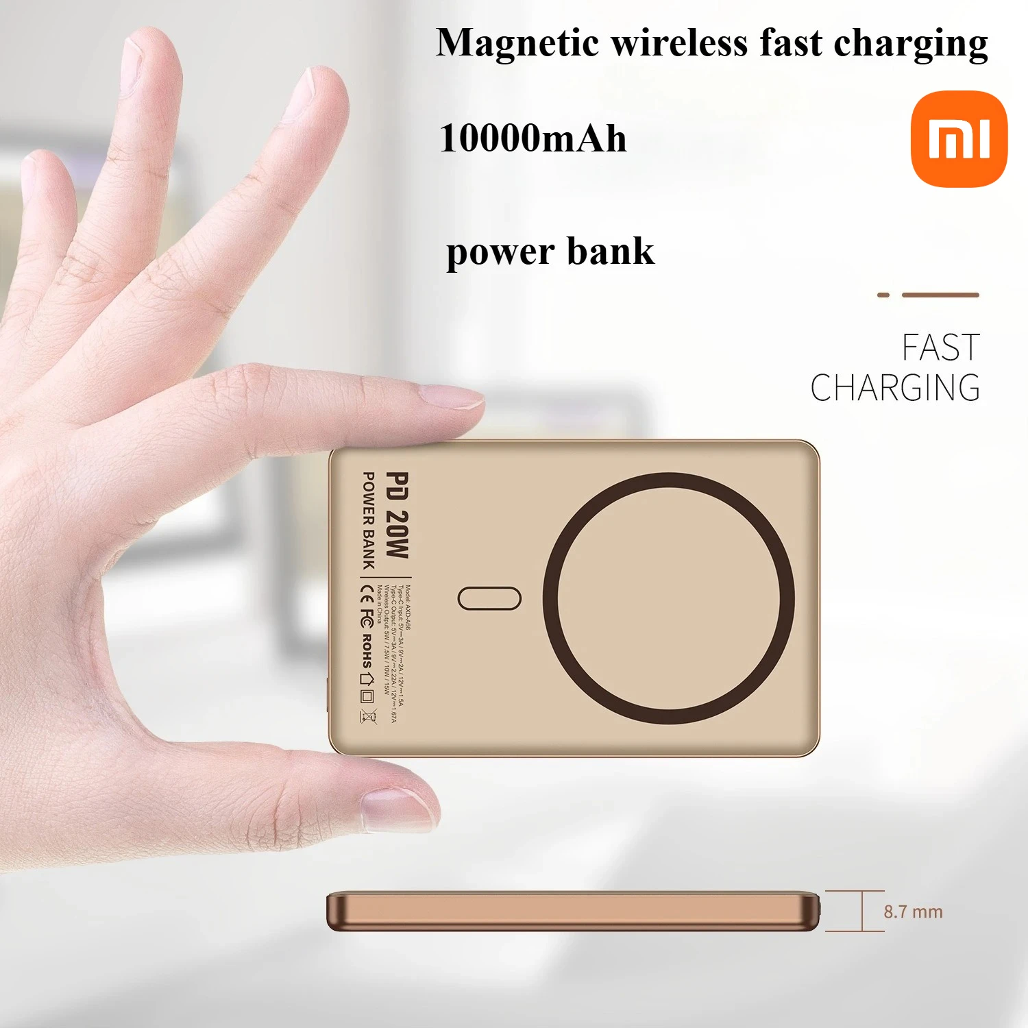 

Xiaomi New Magnetic Wireless Power Bank 10000mAh Magsafe Portable Fast Charging Mobile Power Bank, Charger for iPhone Samsung