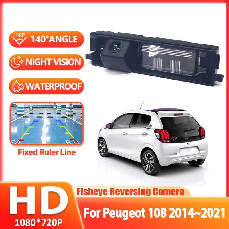 

Камера заднего вида HD CCD с ночным видением для Peugeot 108 2014-2021 годов выпуска