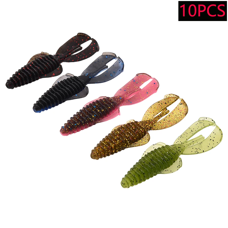 10-teiliges Set Lebendiger Spiralförmiger Angelköder Langsam Sinkende Schwimmköder Weichköder-Set Künstliche Wobbler für Barsch-, Hecht-, Forellen- und Karpfenangeln