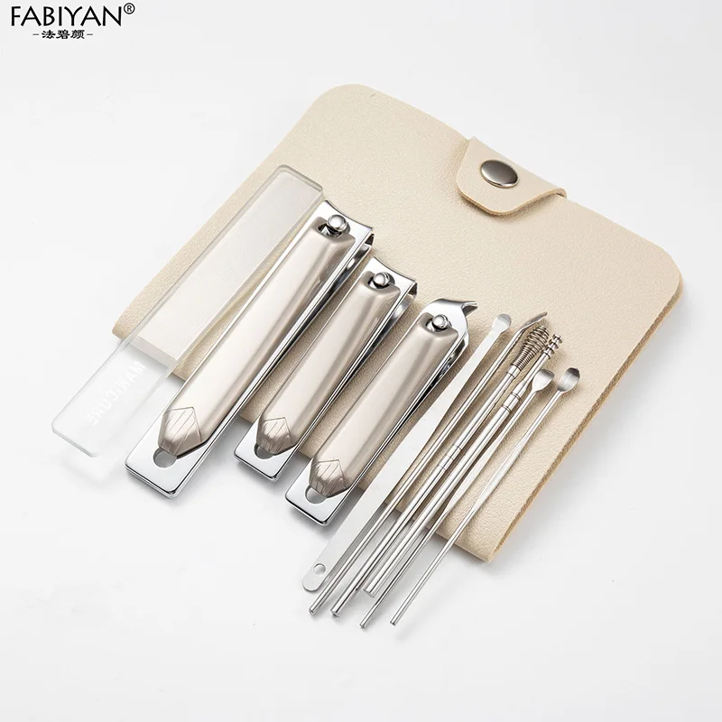 10 in 1Manicure Set Personal Care Nail Clipper Nano Nail File Kit Stainless Steel Ear Wax Removal Tool Set For Cleaning Ear Wax