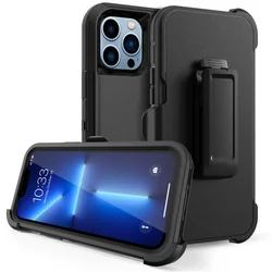 3In1 Armor Otter Case for IPhone 17 PRO MAX AIR 16 14 13 12 11 15 Pro Max Heavy Shockproof PC+TPU Rugged Case Belt Clip