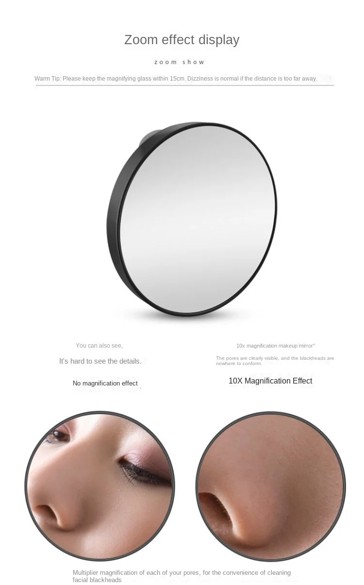 5X vergrotende spiegel met zuignap voor mee-eters make-up huidverzorging, draagbare wandgemonteerde make-upspiegel reiscosmetische essentie