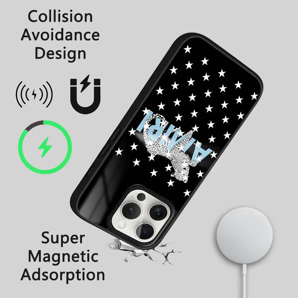 Fashion A-AMIRIS Phone Case For iPhone 17 16 15 14 13 12 11 Pro Max Plus Mini Magsafe Mirror Wireless Magnetic Funda