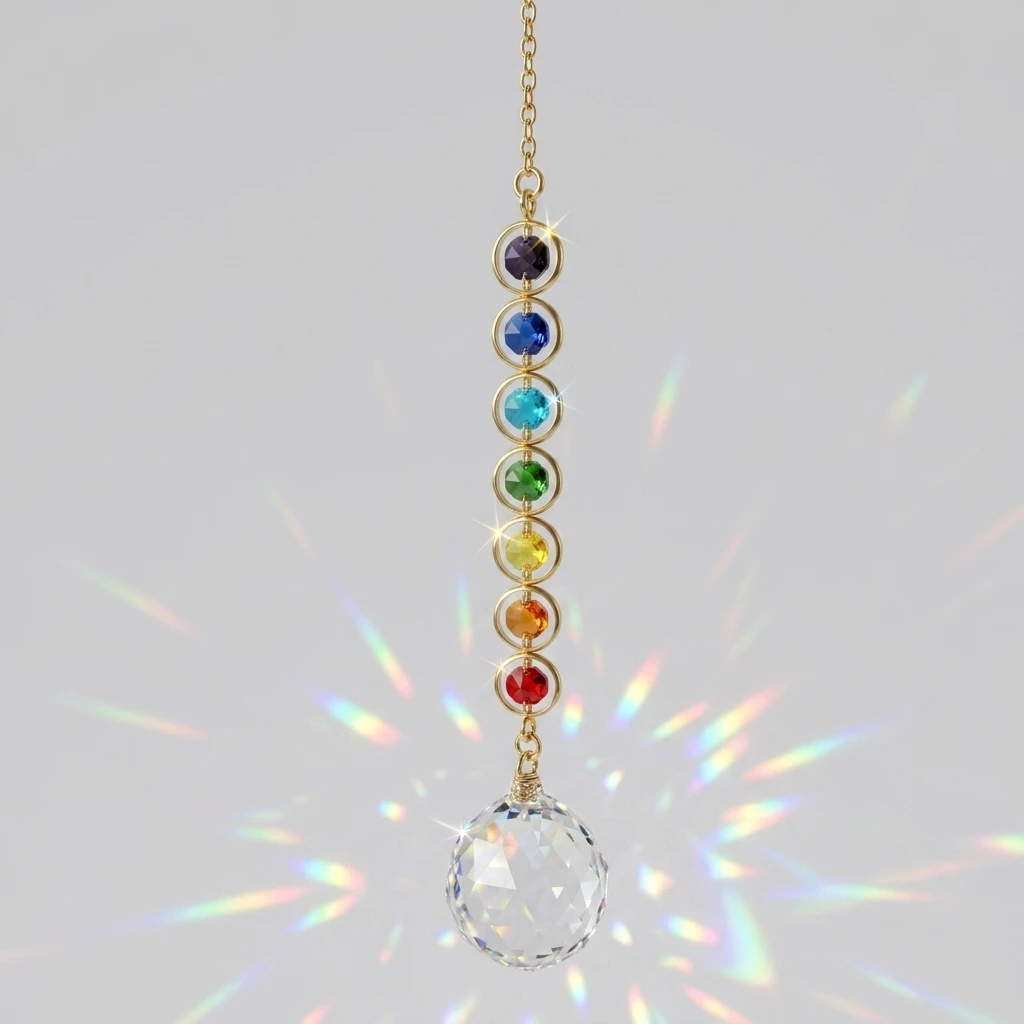 30mm Optical Glass Prism Rainbow Maker Hanging Decoration for Home Window Sunlight Reflector