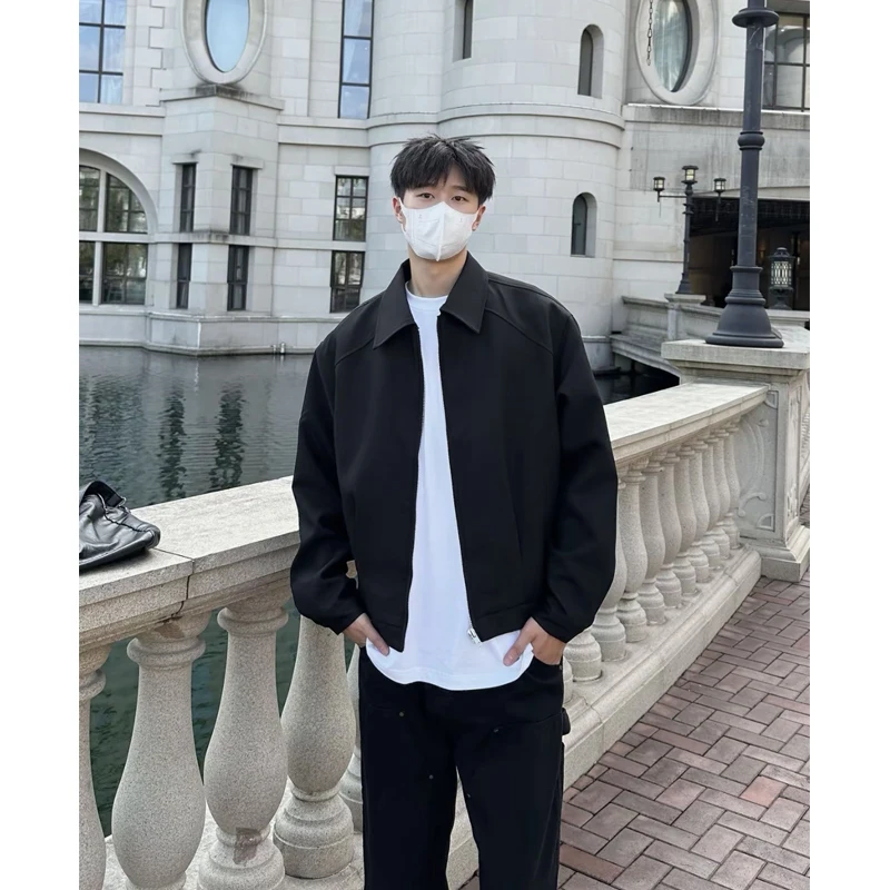 

Мужская бейсбольная куртка Cleanfit Bla American High Street в стиле Streetwear, весенне-осенняя, с отложным воротником, для мужчин