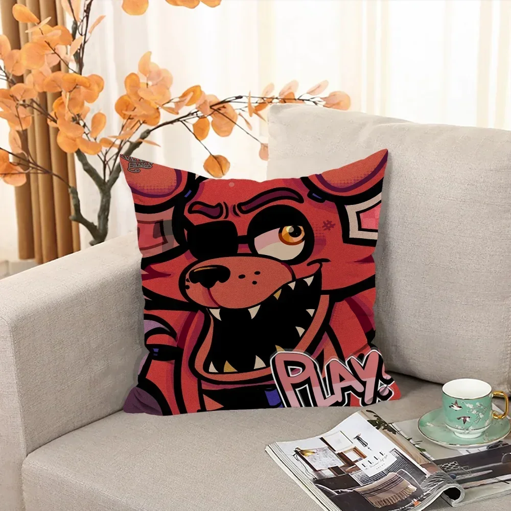 Fnaf 박제 쿠션 커버, 45 × 45, 베개 케이스, 소파 장식 베개, 우아한 방 커버, 수면 가정용 섬유